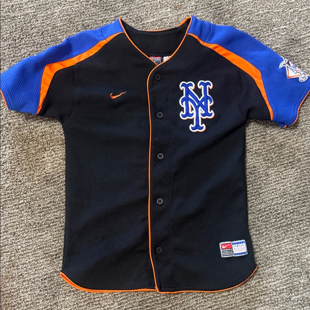 Nike New York Mets Kids Black and Blue Baseball Jersey # 7 Reyes